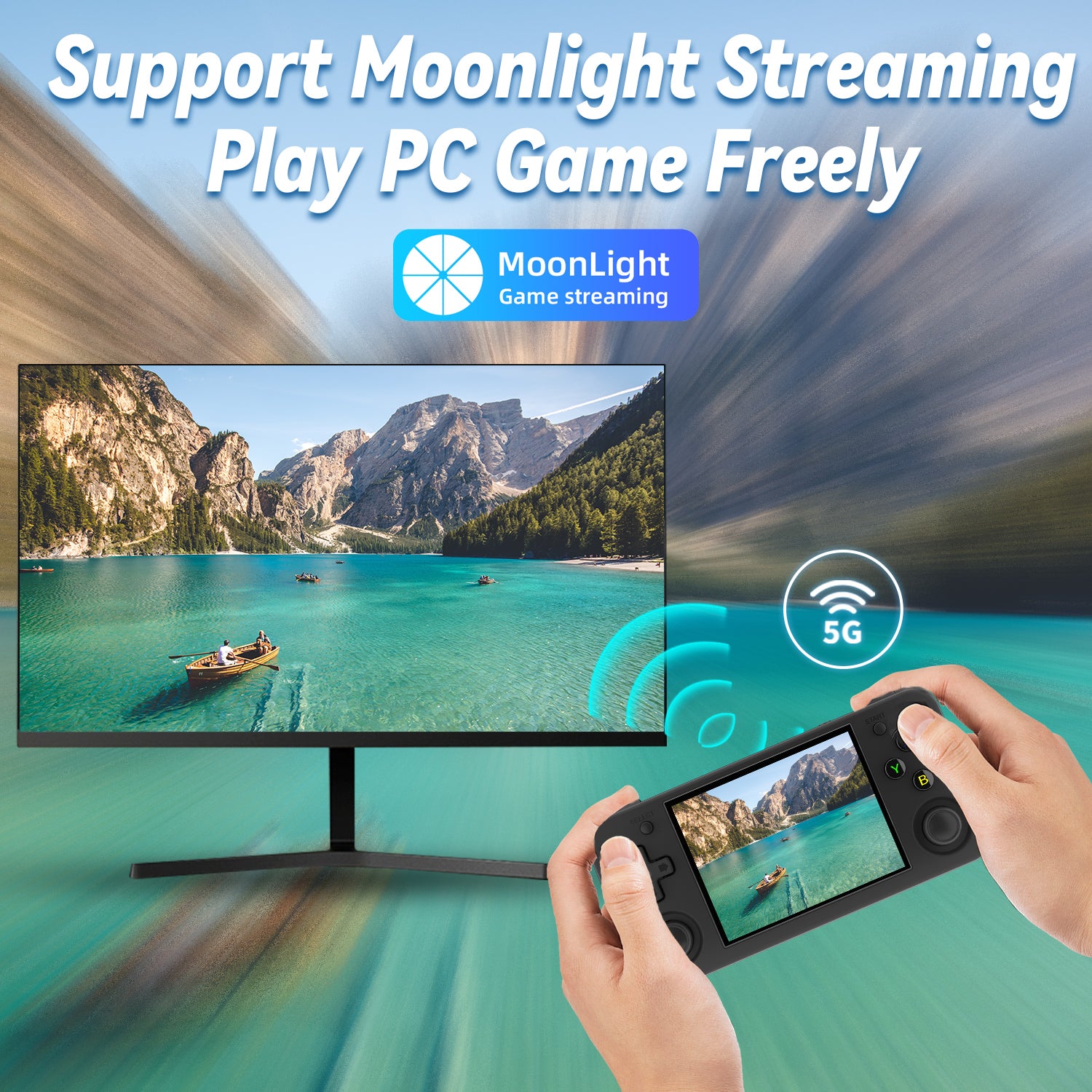 anbernic rg35xx h pocket handheld gaming device game emulator rom moonlight