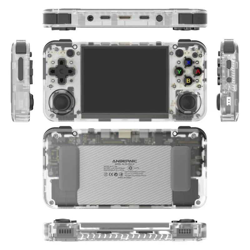 anbernic rg35xx h pocket handheld gaming device game emulator rom clear