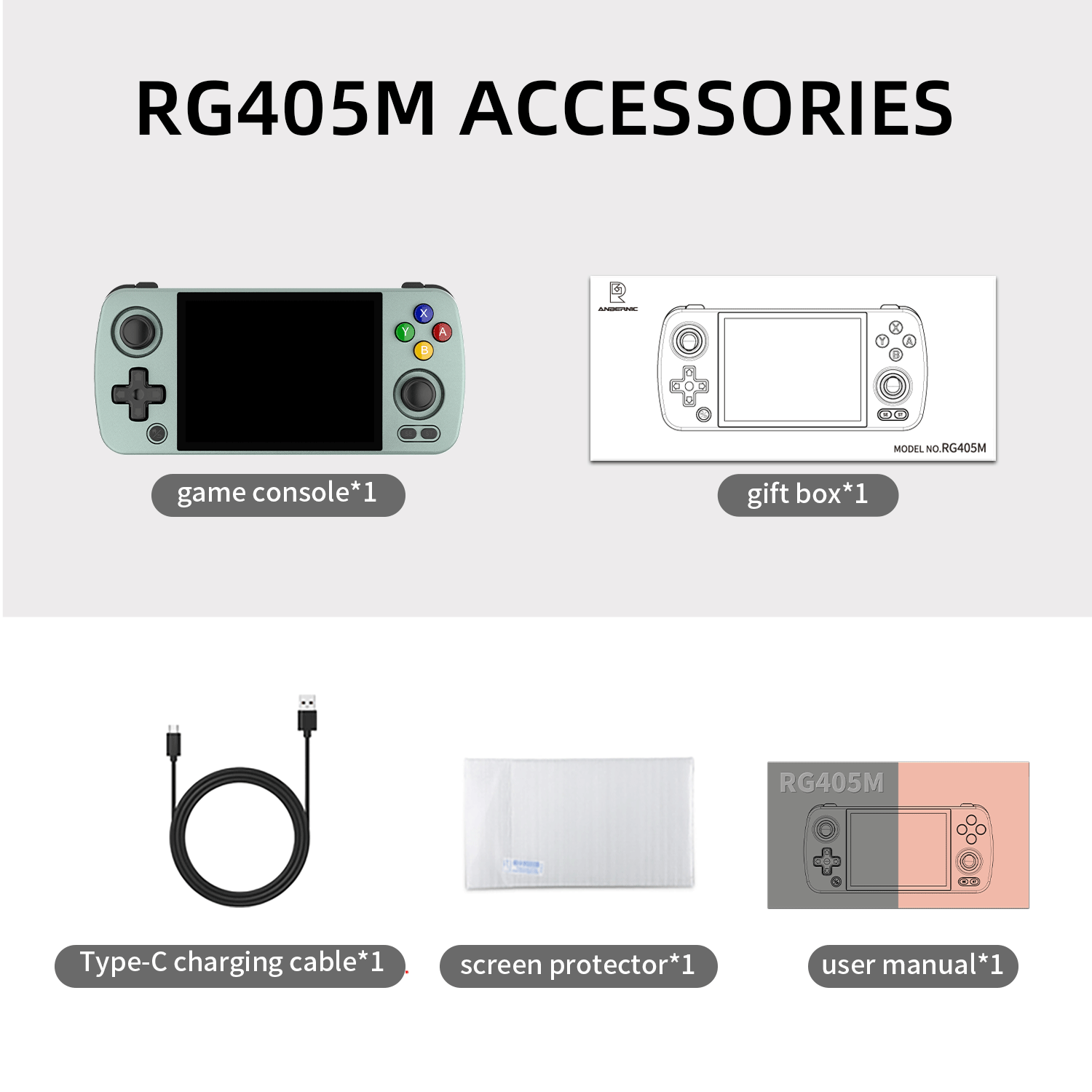 anbernic rg405m pocket handheld gaming device game emulator rom aluminum