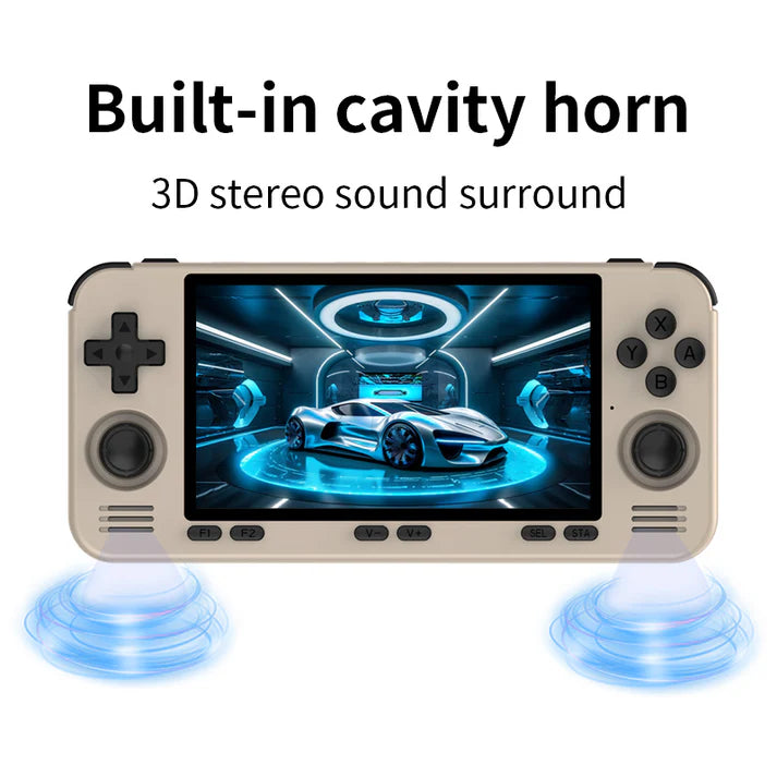 PowKiddy RGB10MAX3 Pro retro handheld gaming emulator device sound