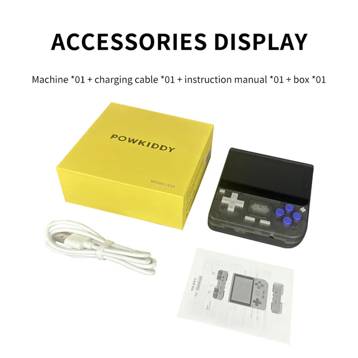 PowKiddy V10 retro handheld gaming retro emulator device accessories