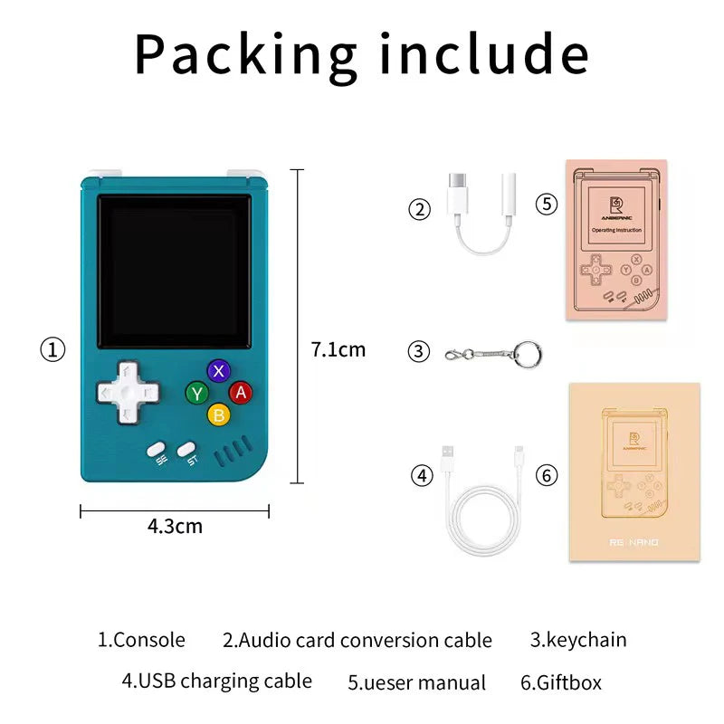 anbernic rg nano tiny pocket handheld gaming device mini