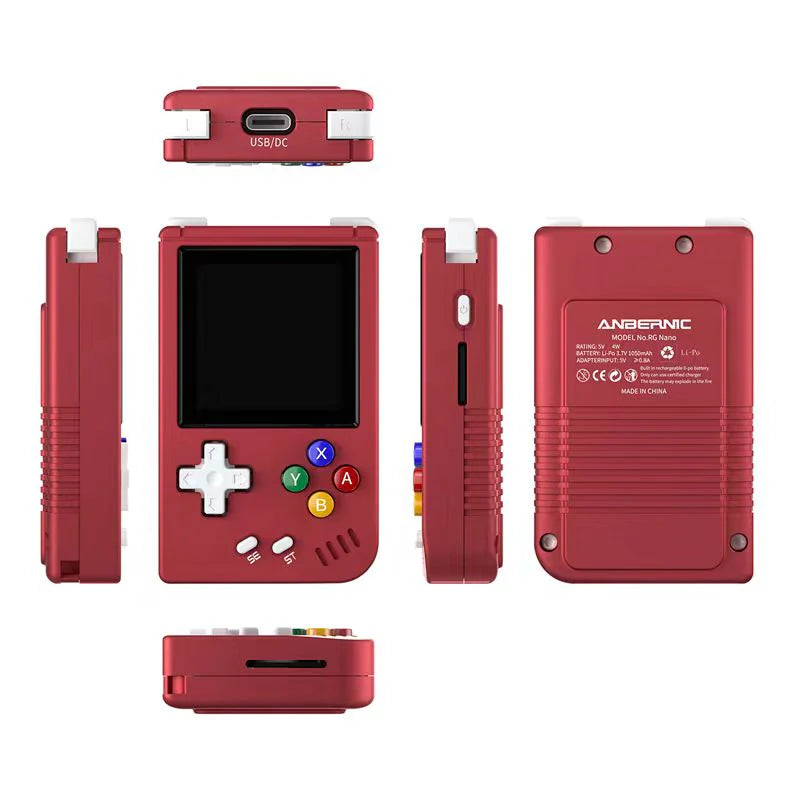 anbernic rg nano tiny pocket handheld gaming device mini red