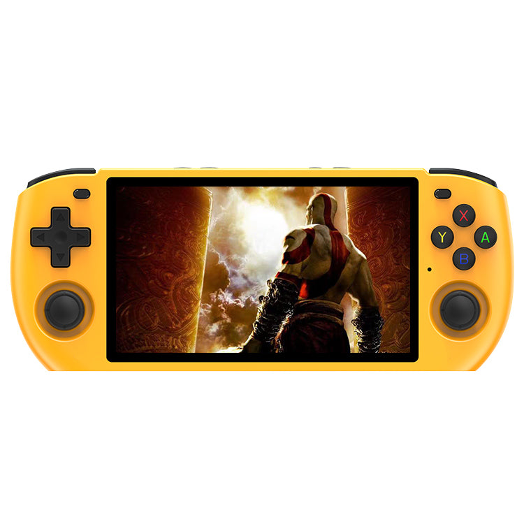 PowKiddy RGB10 MAX3 retro gaming device yellow