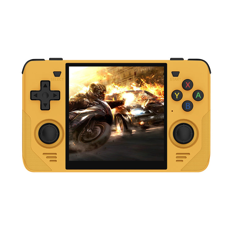 PowKiddy RGB30 retro classic game gaming device emulator yellow